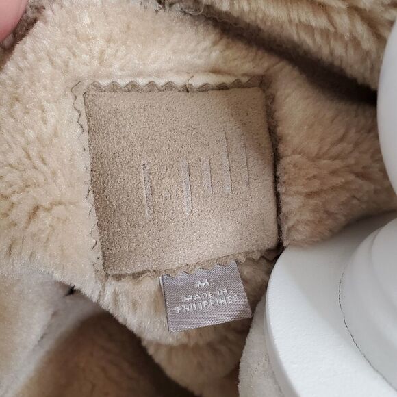 J JILL jacket vegan faux suede shearling‎ tan coat M - Picture 6 of 10